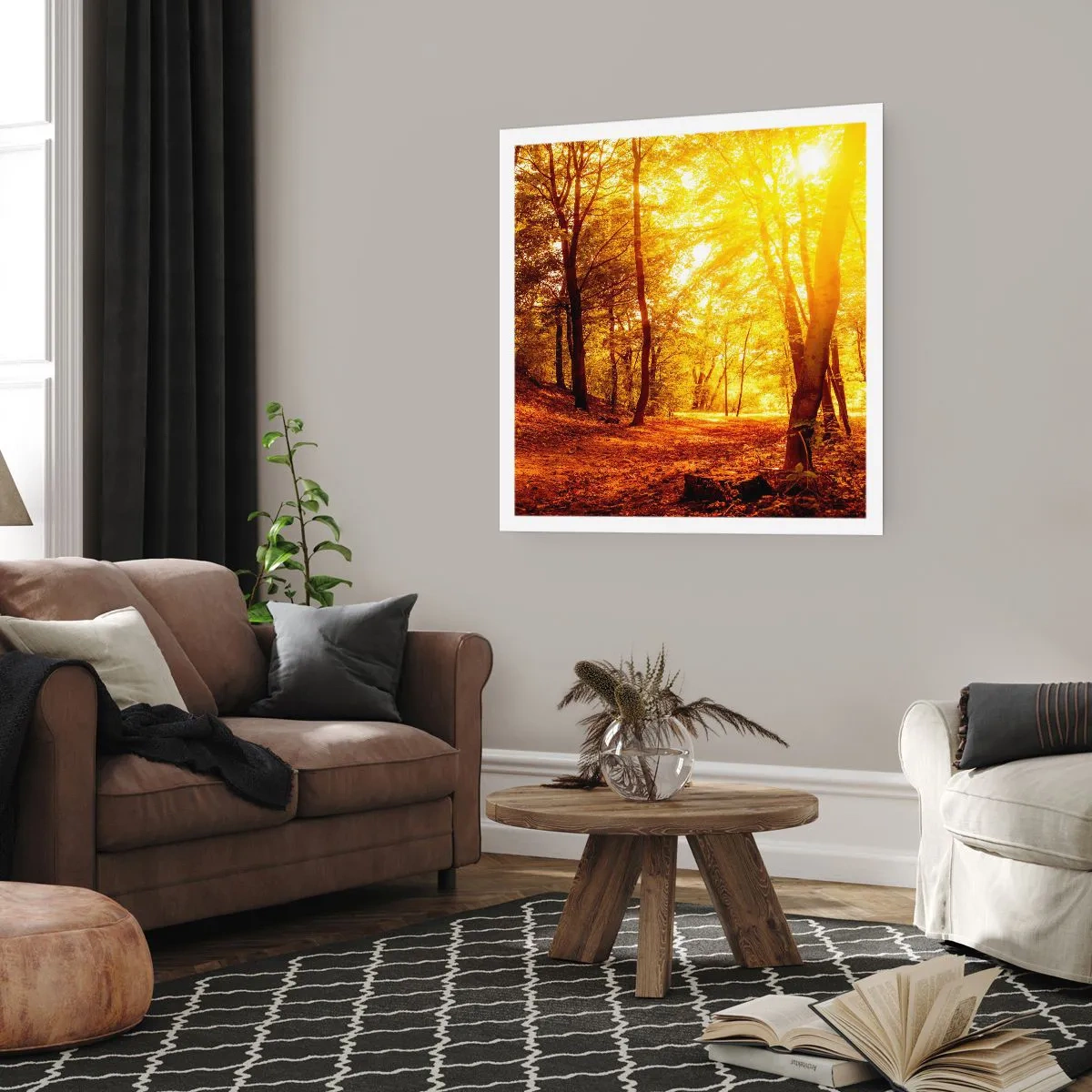 Poster - Auf die goldene Lichtung - 50x50 cm