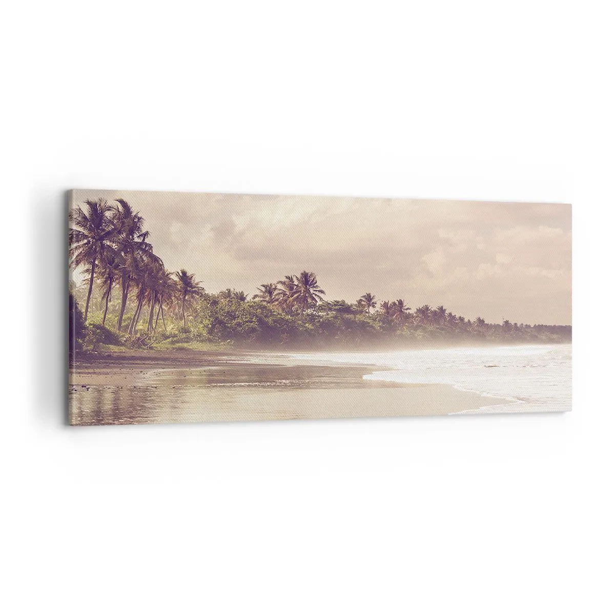 Bild auf Leinwand - Leinwandbild - Die Liebkosung der Wellen - 100x40 cm