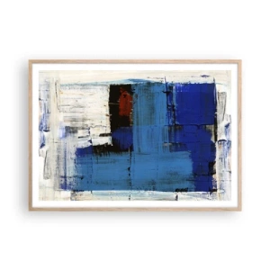 Poster in einem Rahmen aus heller Eiche - Geheimnis ist blau - 100x70 cm