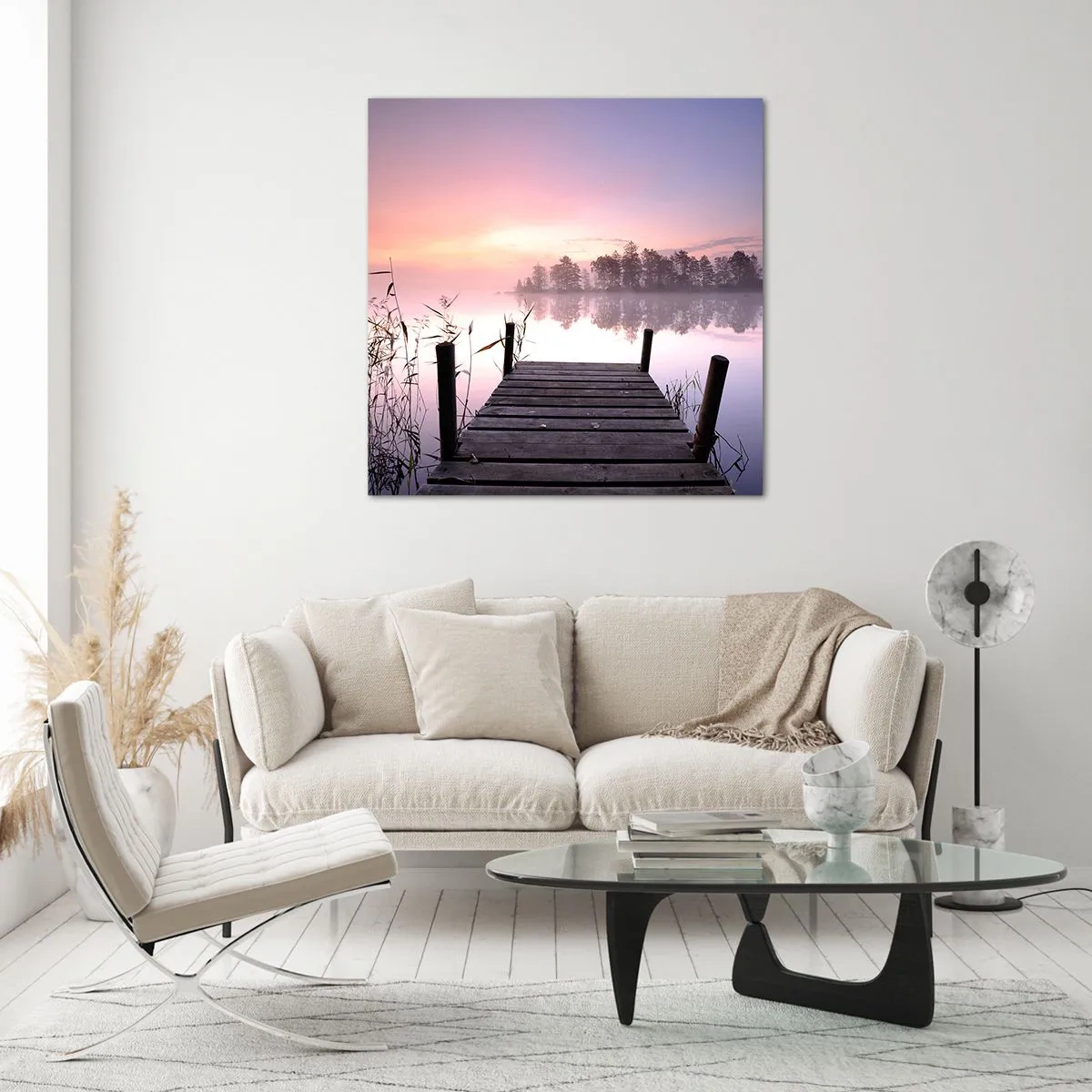 Glasbild - Bild auf glas - Aus dem lila Nebel ... - 40x40 cm