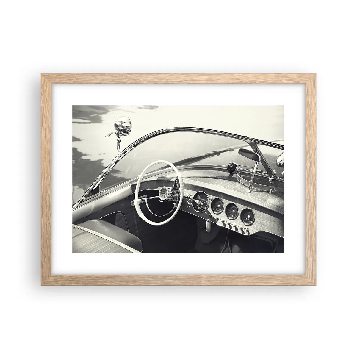 Poster in einem Rahmen aus heller Eiche - Wetter für die Reichen - 40x30 cm