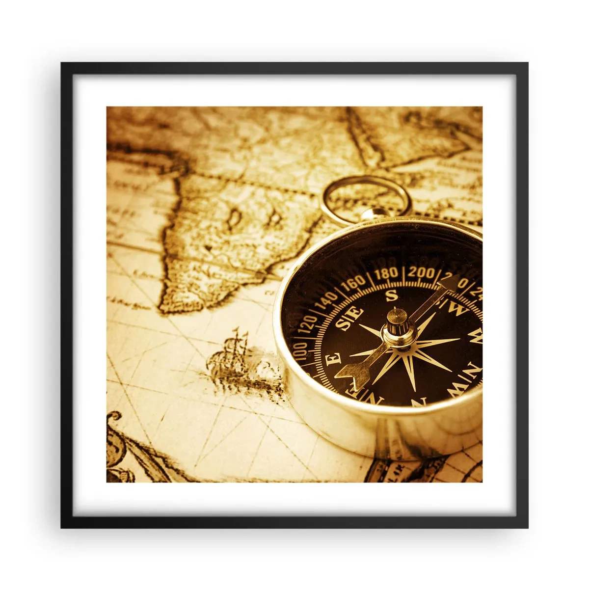 Poster in einem schwarzem Rahmen - Ost oder West? - 50x50 cm