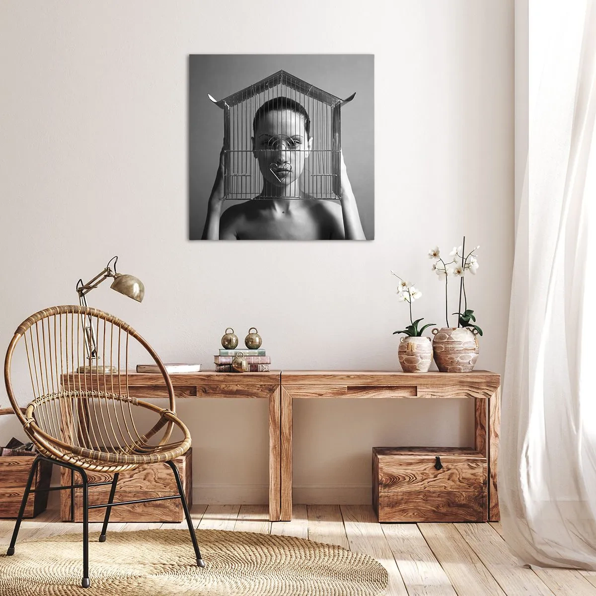 Bild auf Leinwand - Leinwandbild - Ein leicht surreales Portrait - 70x70 cm