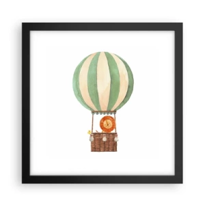 Poster in einem schwarzem Rahmen - Leons Reisen - 30x30 cm