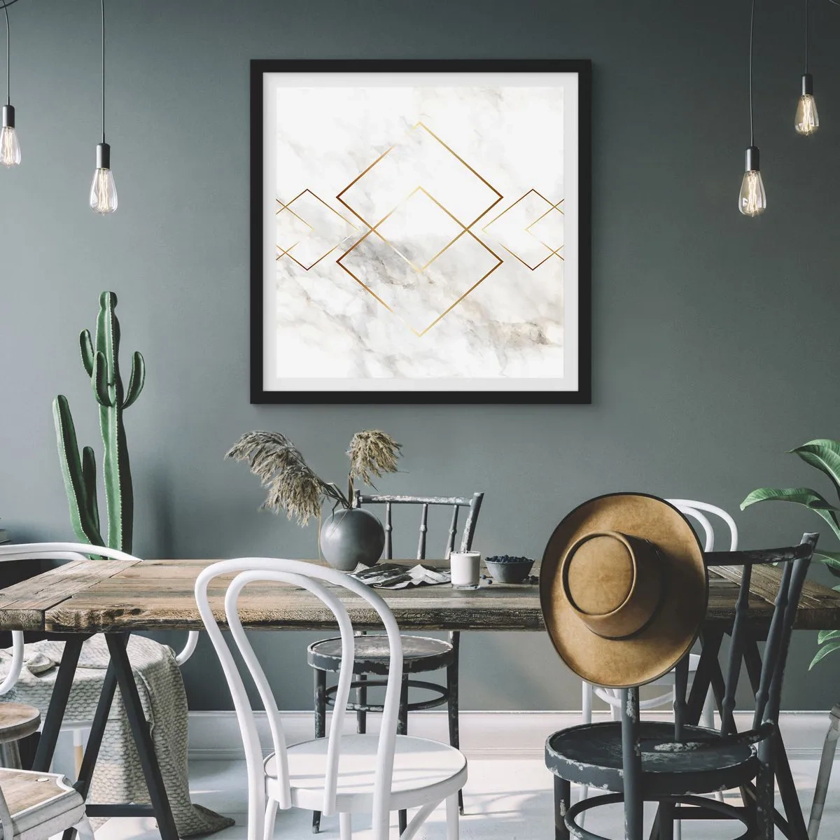 Poster in einem schwarzem Rahmen - Ein Blick in die Unendlichkeit - 40x40 cm