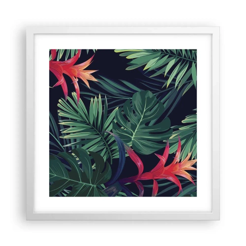 Poster in einem weißen Rahmen - Im Grünen in Flammen gehen - 40x40 cm