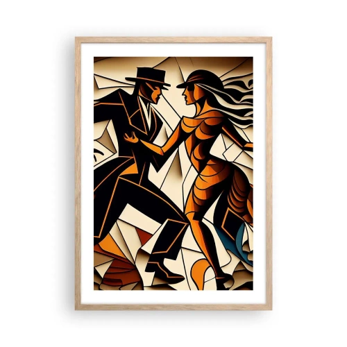 Poster in einem Rahmen aus heller Eiche - Tanz der Passion und Leidenschaft - 50x70 cm
