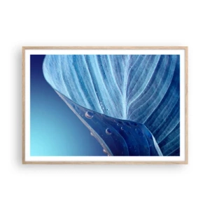 Poster in einem Rahmen aus heller Eiche - Versteckte Tropfen vom Blau - 100x70 cm