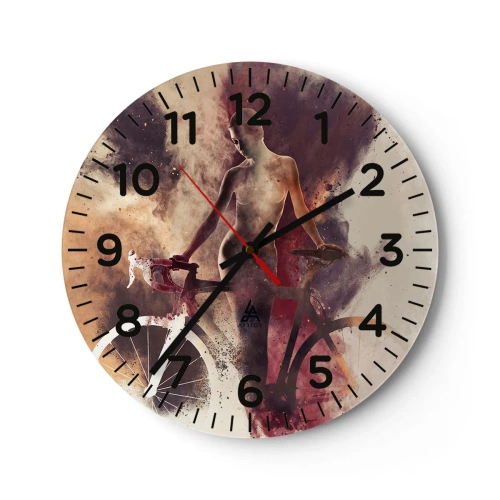 Wanduhr - Glasuhr - Eine Fahrradseele in Marmorformen - 30x30 cm
