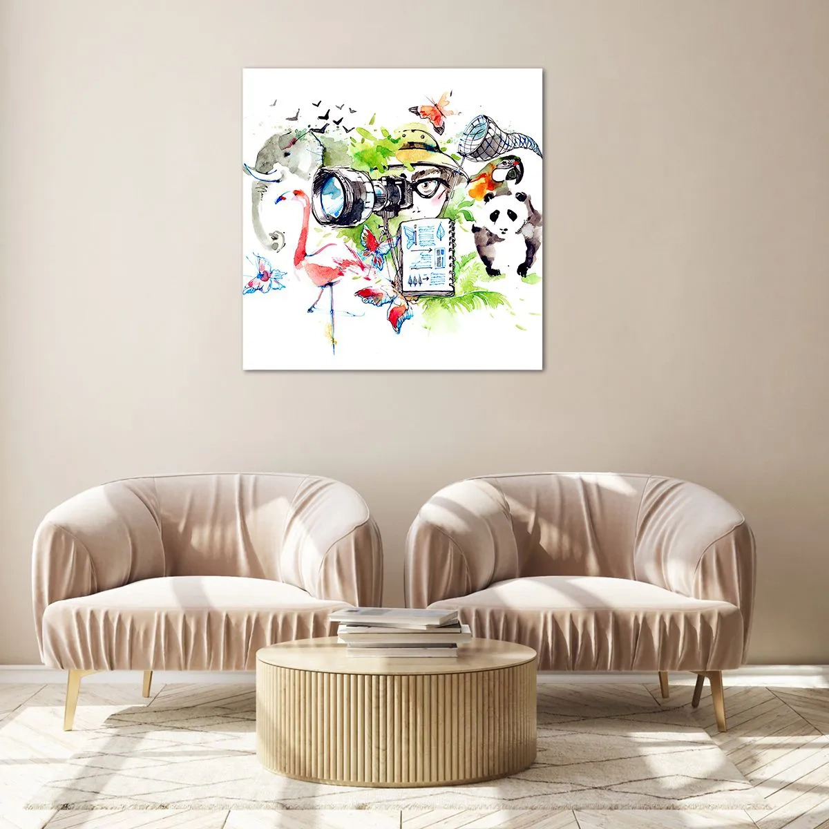 Glasbild - Bild auf glas - In der Linse eines Reisenden - 30x30 cm