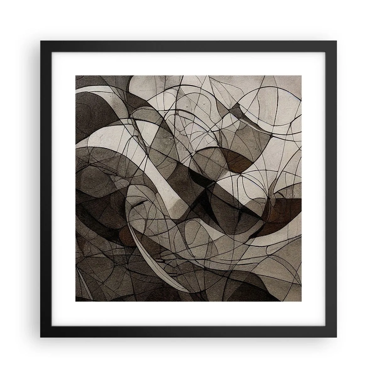 Poster in einem schwarzem Rahmen - Zirkulation von Erdfarben - 40x40 cm