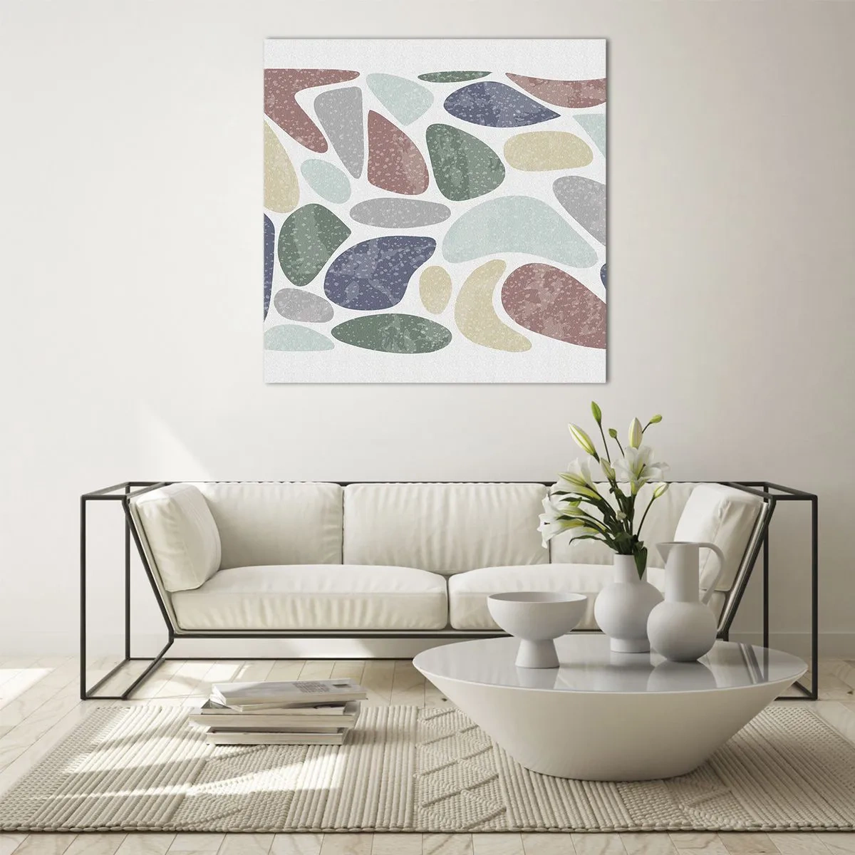 Glasbild - Bild auf glas - Mosaik aus pulverförmigen Farben - 70x70 cm