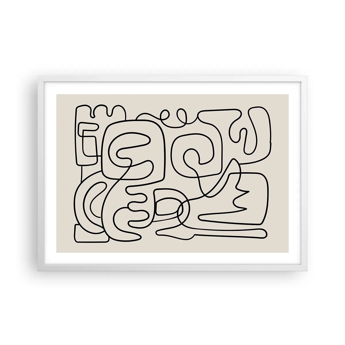 Poster in einem weißen Rahmen - Folge der Spur - 70x50 cm