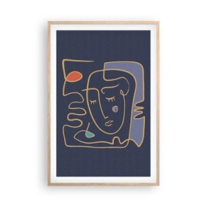 Poster in einem Rahmen aus heller Eiche - In Gedanken - 61x91 cm