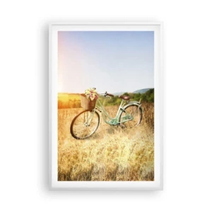 Poster in einem weißen Rahmen - Ich bleibe eine Weile hier - 61x91 cm