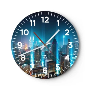Wanduhr - Glasuhr - Auf Berliner Art gegen den Himmel - 30x30 cm