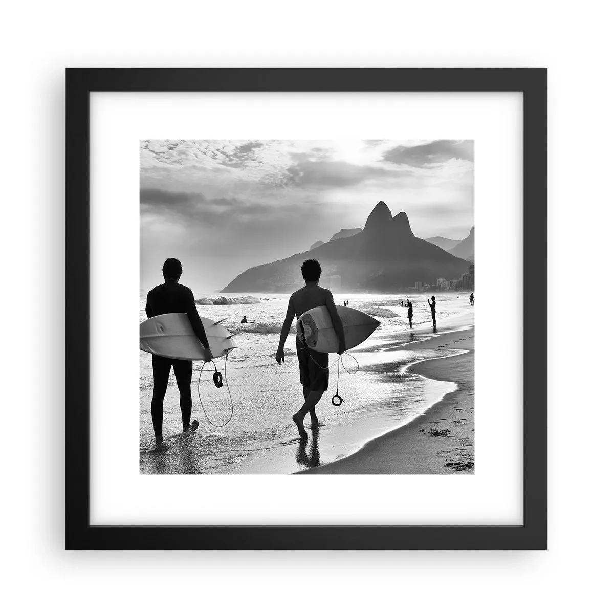 Poster in einem schwarzem Rahmen - Single-Wave-Samba - 30x30 cm