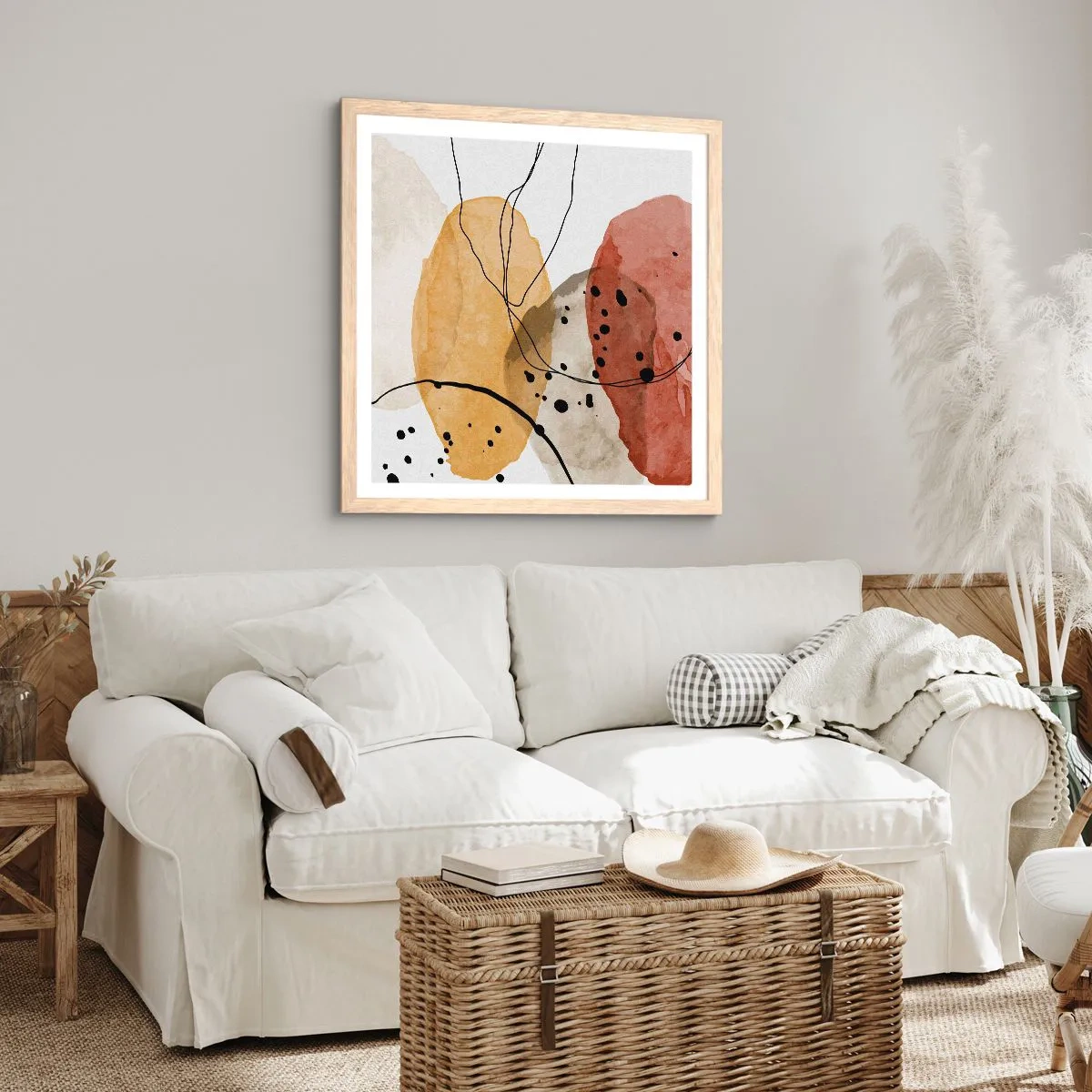 Poster in einem Rahmen aus heller Eiche - Wie leichte, transparente Luft - 60x60 cm