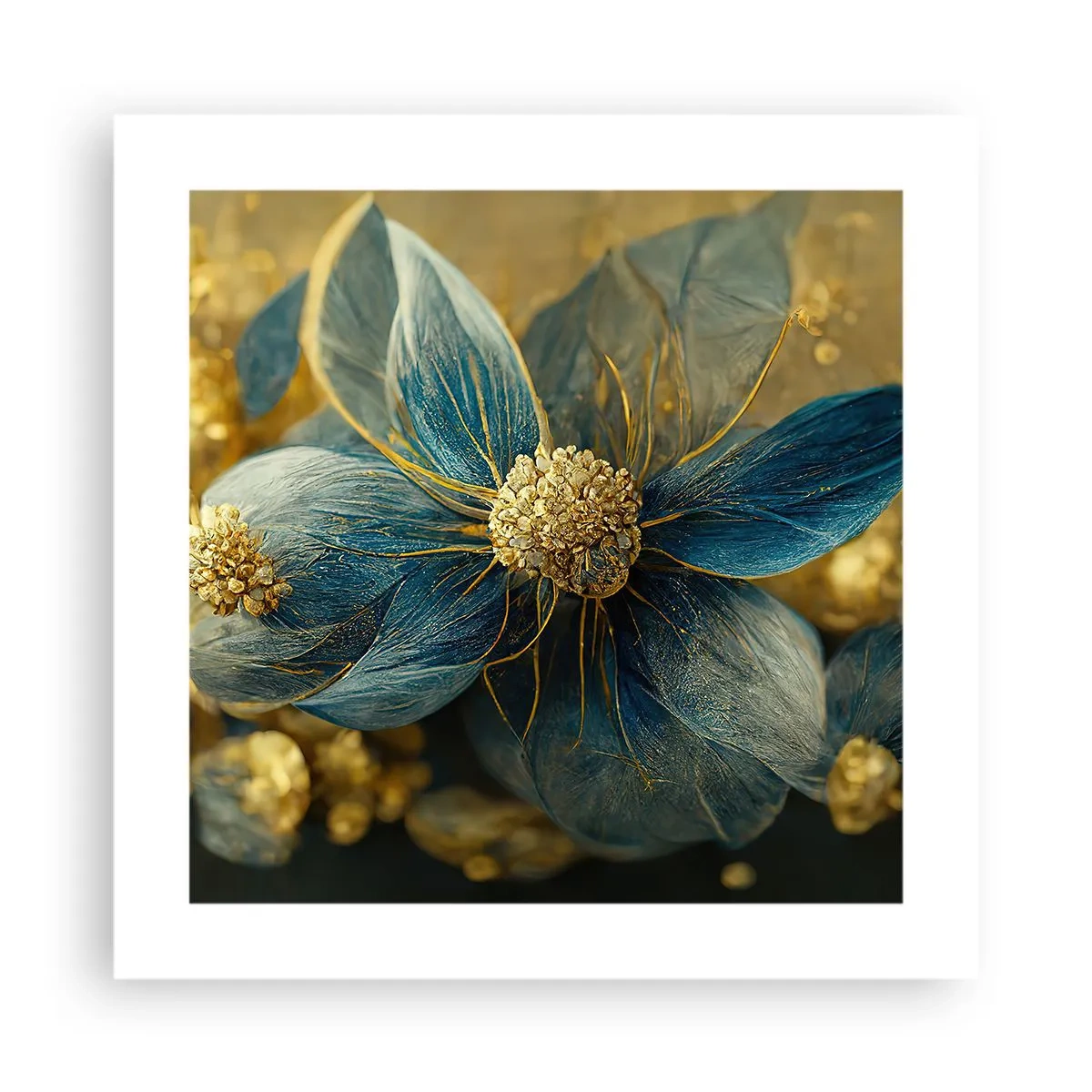 Poster - Mit Gold blühen - 40x40 cm