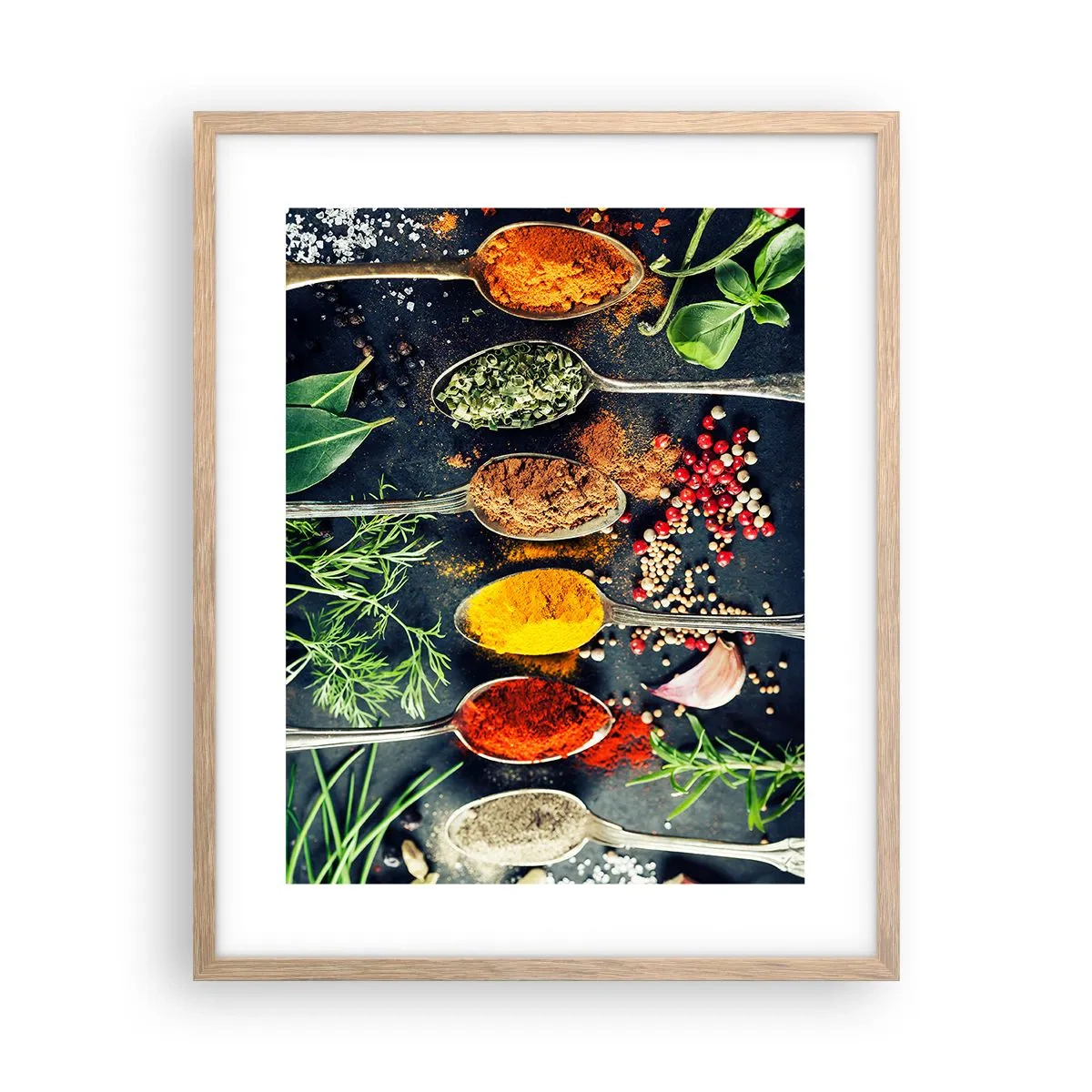 Poster in einem Rahmen aus heller Eiche - Kulinarische Magie - 40x50 cm