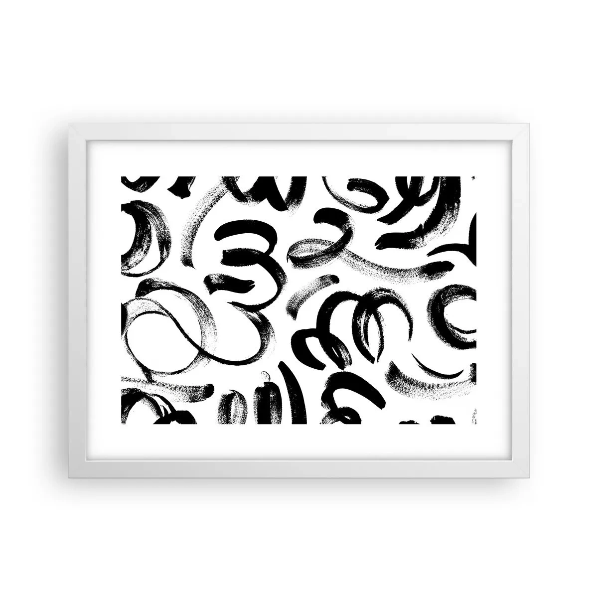 Poster in einem weißen Rahmen - Schwarz auf Weiß - 40x30 cm