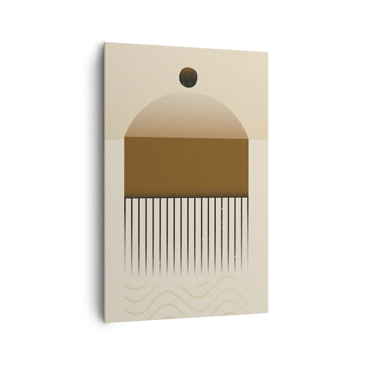 Bild auf Leinwand - Leinwandbild - Abstrakte geometrische Komposition in Beige- und Brauntönen - 80x120cm - Verschiedene Staaten - Moderne Wanddekoration für Wohnzimmer und Schlafzimmer ARTTOR