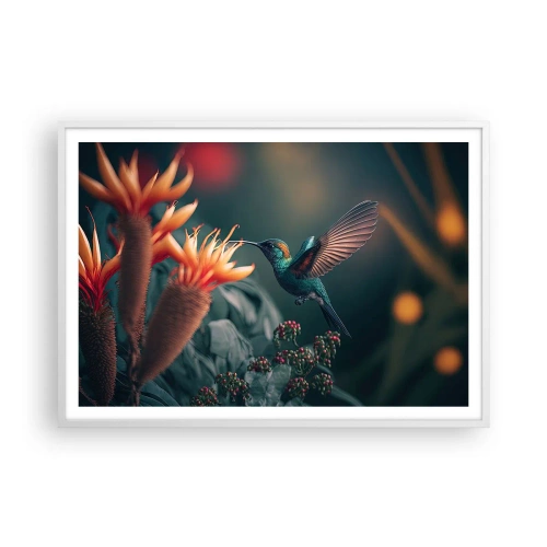 Poster in einem weißen Rahmen - Wirklich buntes Leben - 100x70 cm