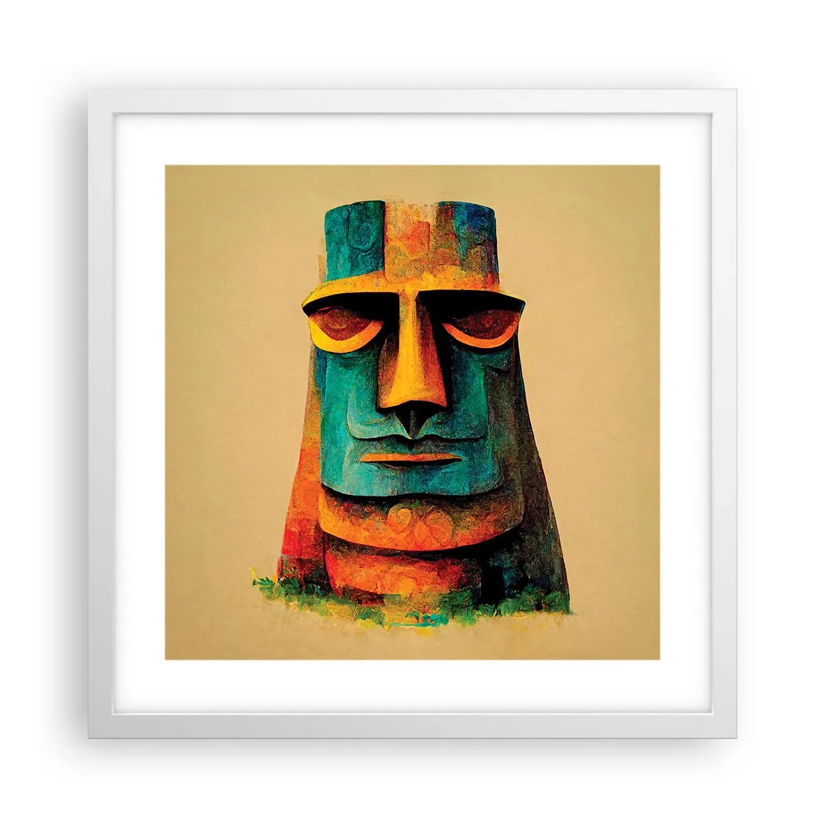 Poster in einem weißen Rahmen - Statuenhaft und sympathisch - 40x40 cm