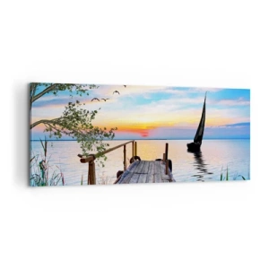 Bild auf Leinwand - Leinwandbild - Guten Abend - 100x40 cm