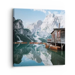 Bild auf Leinwand - Leinwandbild - Kristallklarer Bergmorgen - 30x30 cm
