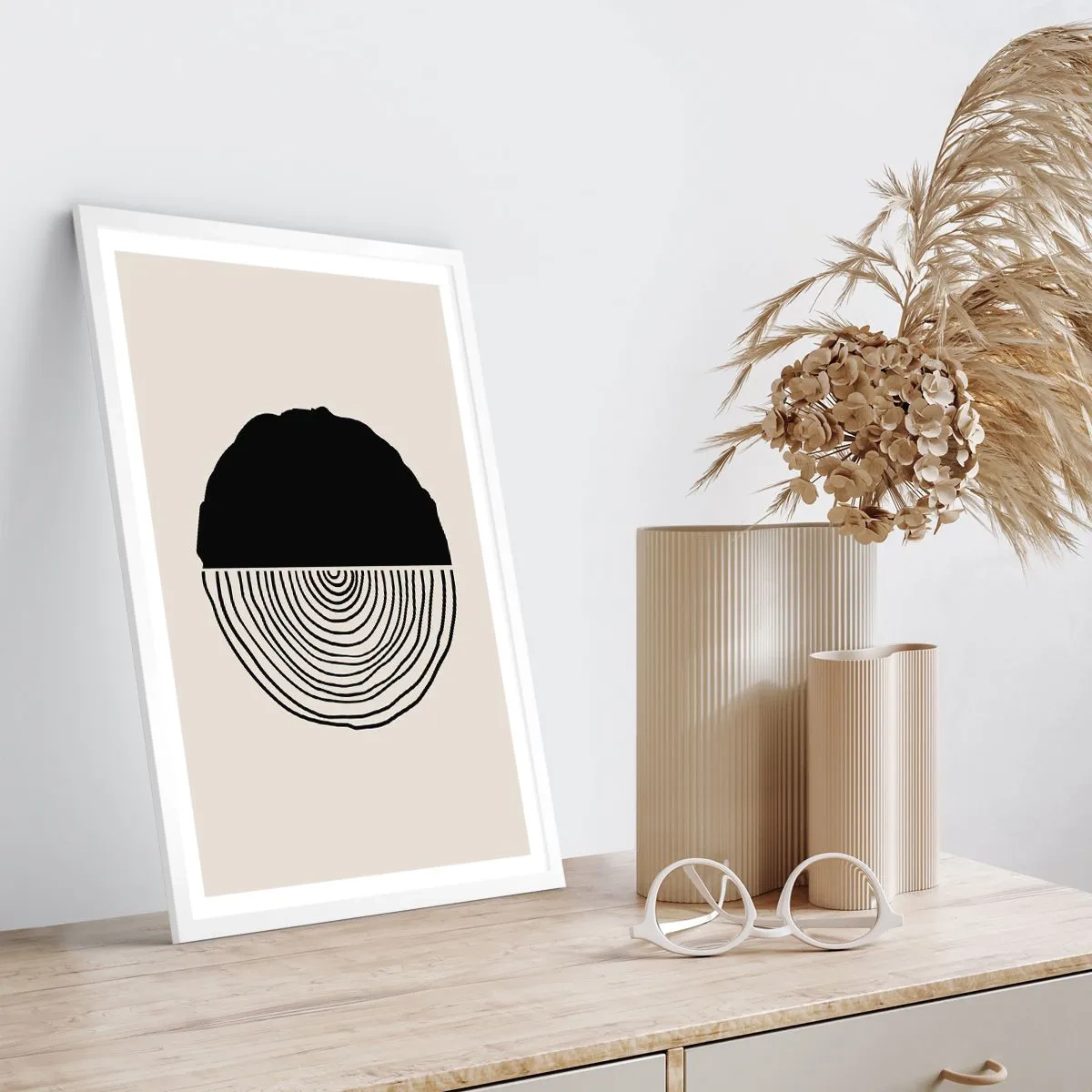 Poster in einem weißen Rahmen - Halb und halb - 61x91 cm