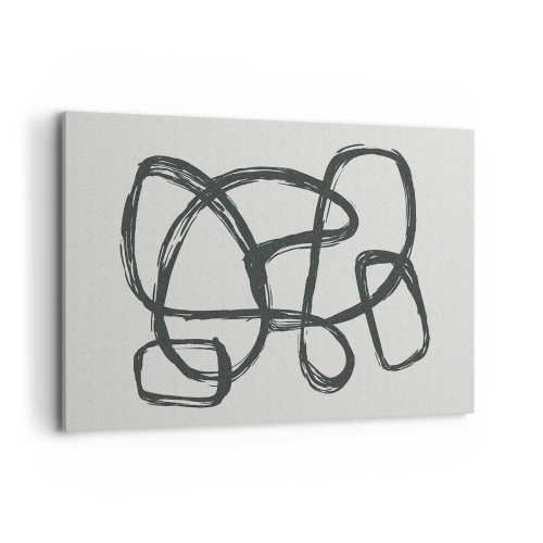 Bild auf Leinwand - Leinwandbild - Abstrakte Linien erzeugen Freiformformen auf hellem Hintergrund - 120x80cm - Schleifenabstraktion - Moderne Wanddekoration für Wohnzimmer und Schlafzimmer ARTTOR