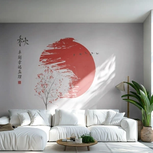 Fototapete Premium Sand - Kennst du dieses Land? - Abstraktion, Japan, Kirschblüte - 300x210 cm