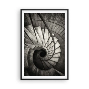 Poster in einem schwarzem Rahmen - Treppe hoch, Treppe runter - 61x91 cm