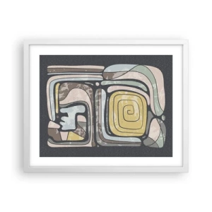 Poster in einem weißen Rahmen - Abstraktion im präkolumbianischen Geist - 50x40 cm