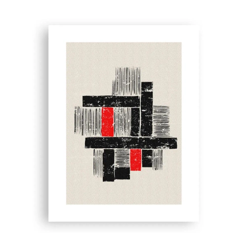 Poster - Rot und Schwarz - 30x40 cm