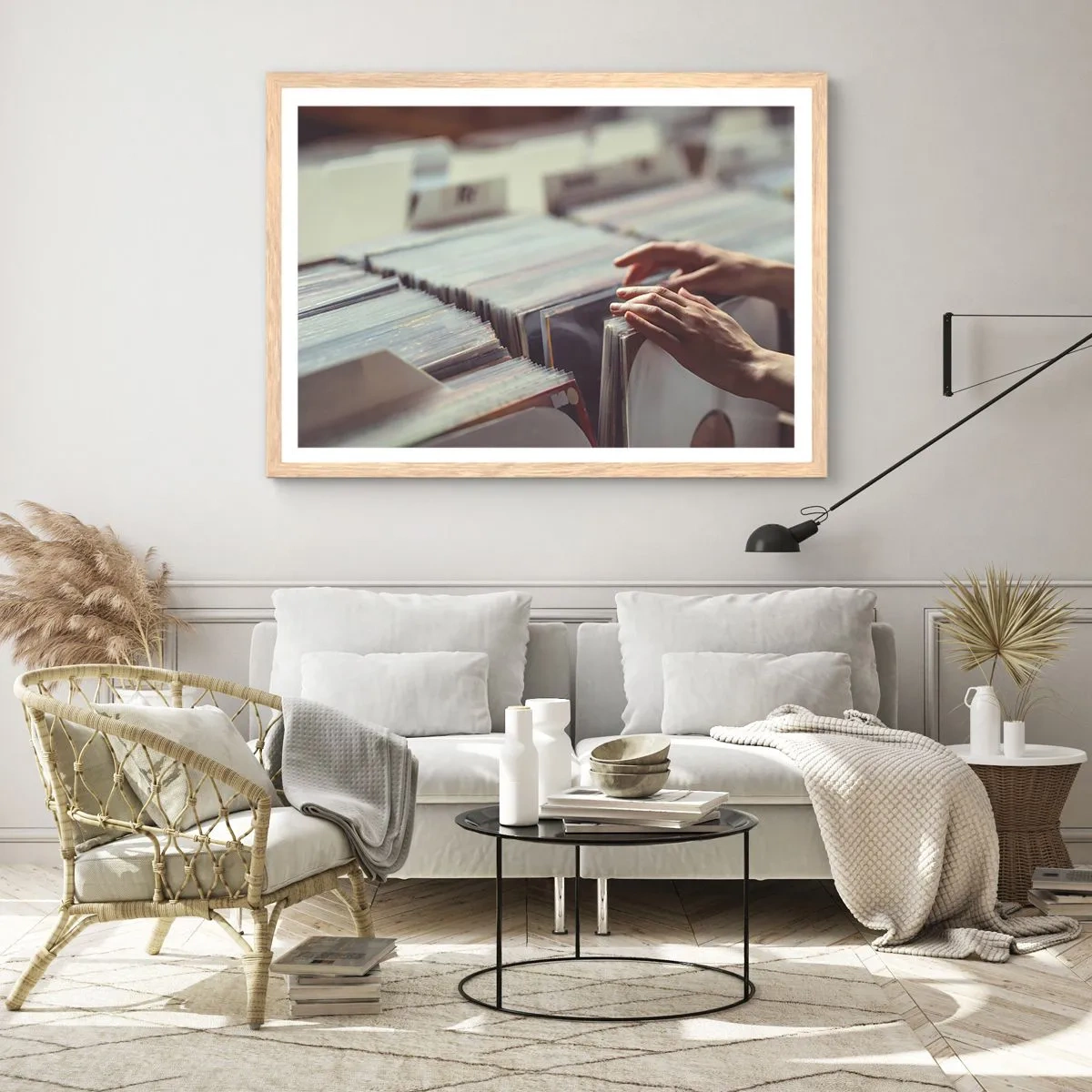 Poster in einem Rahmen aus heller Eiche - Auf der Suche nach Emotionen - 100x70 cm