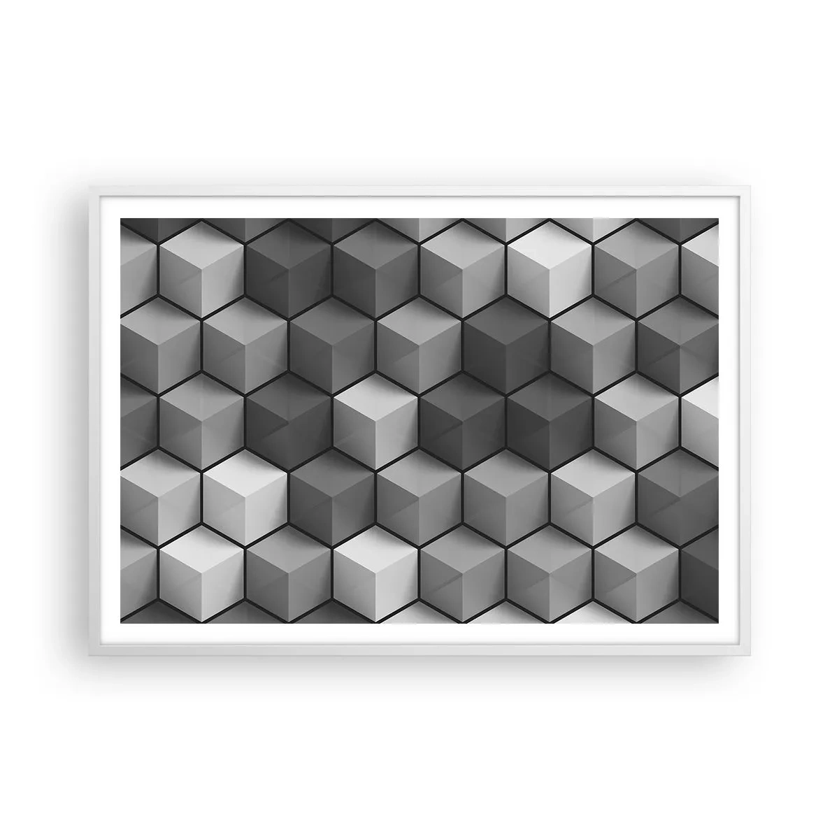 Poster in einem weißen Rahmen - Kubistisches Puzzle - 100x70 cm