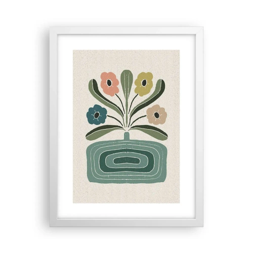 Poster in einem weißen Rahmen - Symmetrischer Strauß - 30x40 cm