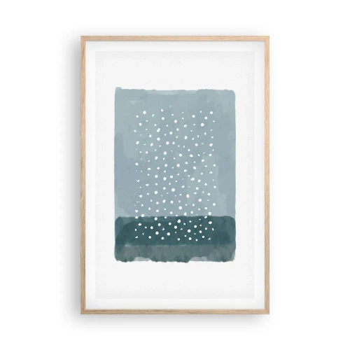 Poster in einem Rahmen aus heller Eiche - Auf Blau gewachsen - 61x91 cm