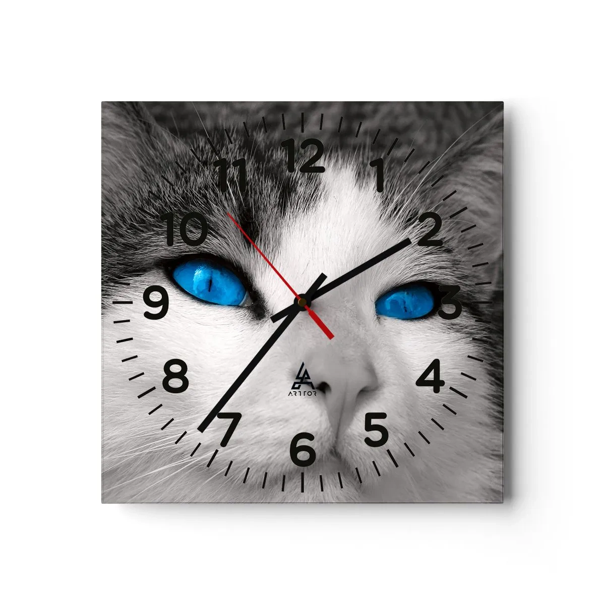 Wanduhr - Glasuhr - Ungewöhnlich blauäugig - 30x30 cm