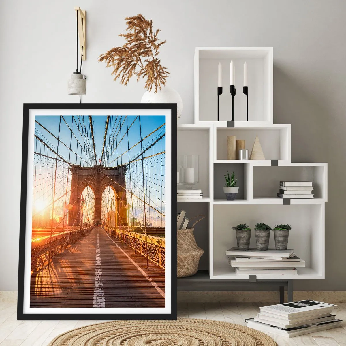 Poster in einem schwarzem Rahmen - Auf der goldenen Brücke - 40x50 cm