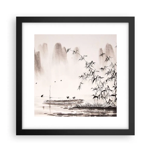Poster in einem schwarzem Rahmen - Die Stille der Reisfelder - 30x30 cm