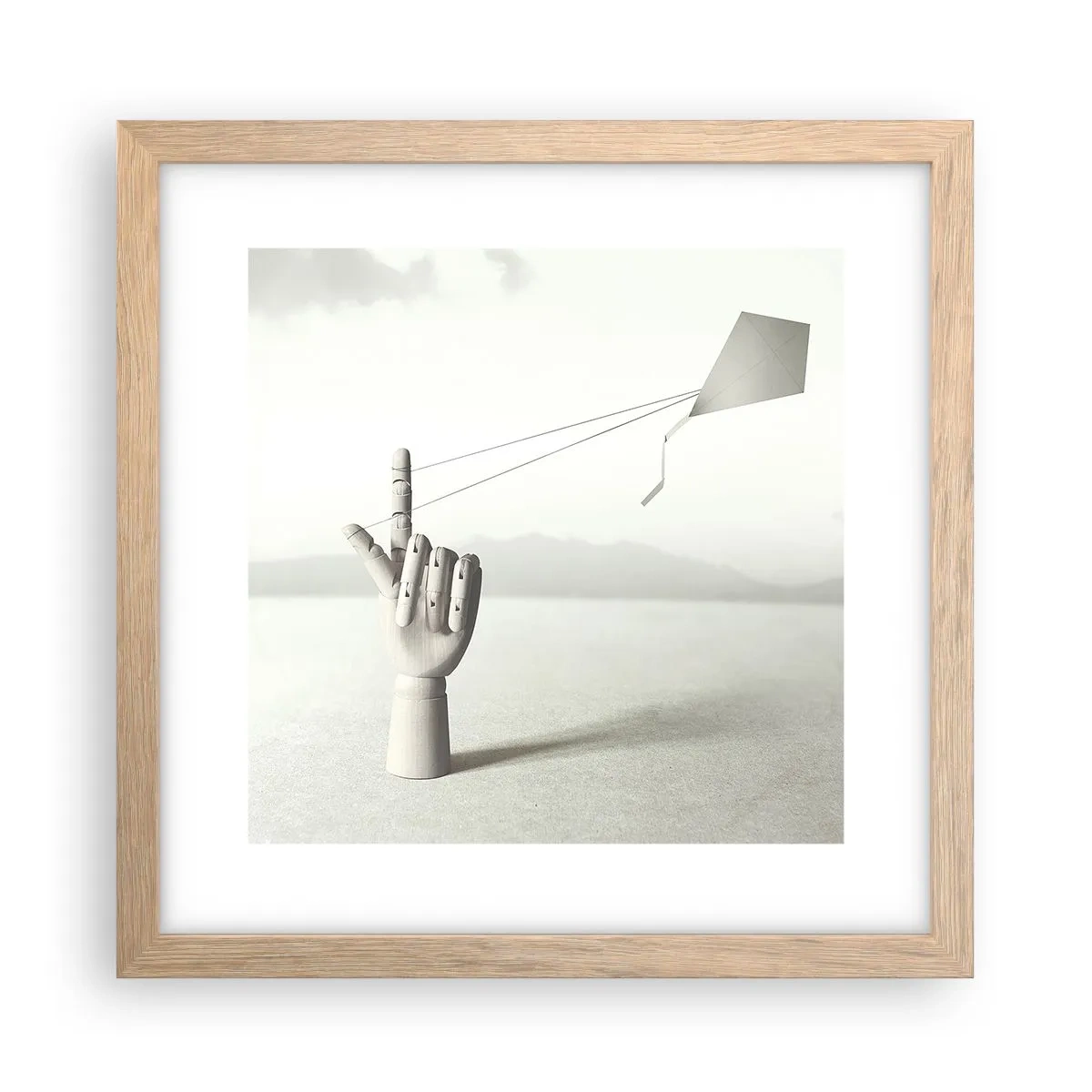 Poster in einem Rahmen aus heller Eiche - Kraftprobe - 30x30 cm