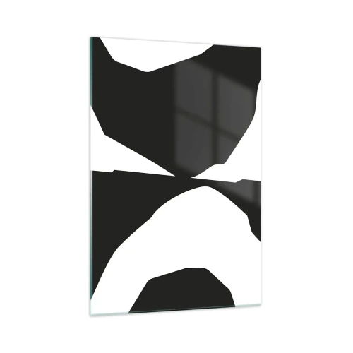 Glasbild - Bild auf glas - Abstraktes Kontrastmuster in Schwarz und Weiß - 70x100cm - Positiv negativ - Moderne Wanddekoration für Wohnzimmer und Schlafzimmer ARTTOR