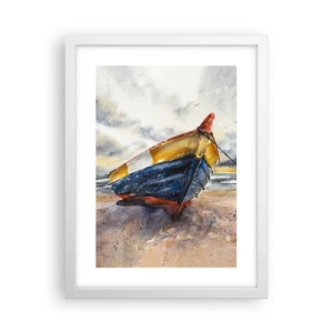 Poster in einem weißen Rahmen - Erholung am Ufer - 30x40 cm