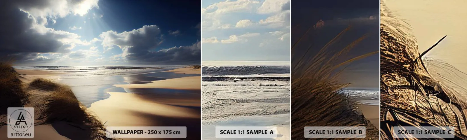 Fototapetenmuster Standard Eco - Strand, wilder Strand - Strand, Meer, Dünen - 100x30 cm