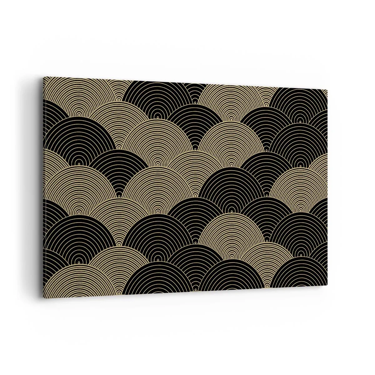 Bild auf Leinwand - Leinwandbild - Art-Deco-Muster mit Halbkreisen und goldenen Linien - 120x80cm - Einheit in der Vielfalt - Moderne Wanddekoration für Wohnzimmer und Schlafzimmer ARTTOR