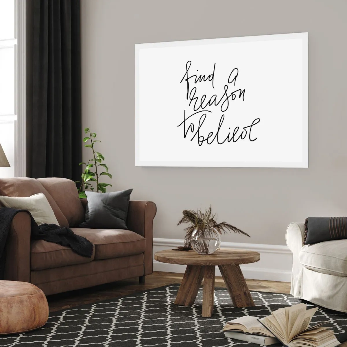 Poster - Ein motivierendes Zitat im minimalistischen Stil - 100x70cm - Es ist möglich - Moderne Wanddekoration für Wohnzimmer und Schlafzimmer ARTTOR