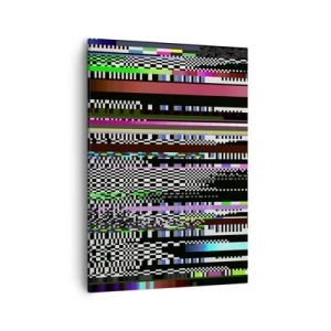 Bild auf Leinwand - Leinwandbild - Bunte Linien und Pixel im abstrakten Stil - 50x70cm - Das Kontrollbild der Realität - Moderne Wanddekoration für Wohnzimmer und Schlafzimmer ARTTOR